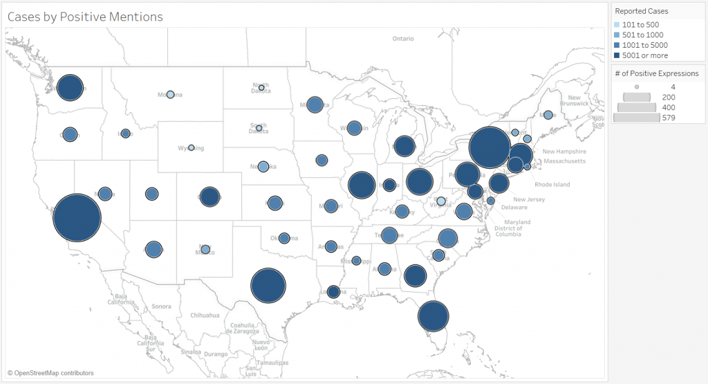 Social Media User Geographic Distribution x Positive Feeling Expressions 